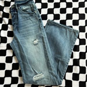 KanCan wide leg distressed jean